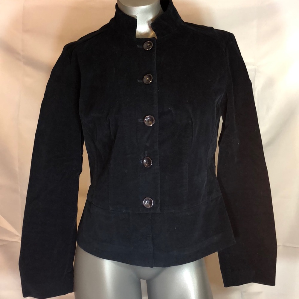 Talbots Navy Blue velour jacket women’s size 8